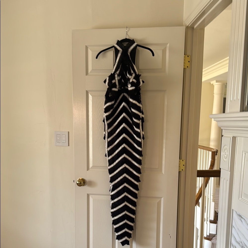 ASOS Black and Gold Fringe Dress - Size 4